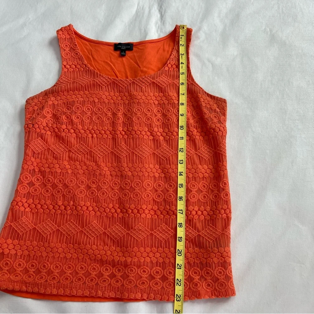 The Limited Lace Sleeveless Tank Top Orange Size S - Picture 6 of 6